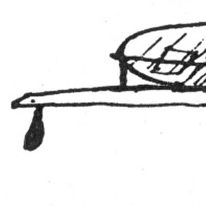 Sir George Cayley (1773-1857), English pioneer of aviation. Cayleys sketch in his notebook of his experimental glider, the first ever made for aeronautical research
