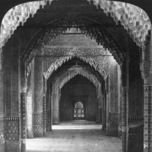 SPAIN: ALHAMBRA, 1902. View inside the Hall of Kings, created by Moorish architect