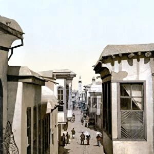 SYRIA: STREET, c1895. Street Called Straight in Damascus, Syria. Photochrome, c1895