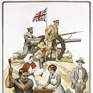 Are YOU in this? British poster depicting soldiers and civilians helping the war effort during World War I
