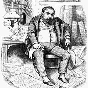 THOMAS NAST (1840-1902). American cartonist. Our Artist Trying to Think of Something Funny