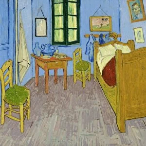 VAN GOGH: BEDROOM, 1889. The Artists Bedroom at Arles. Oil on canvas, Vincent van Gogh