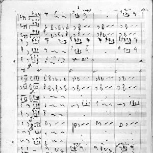 VERDI: ERNANI, 1844. Autograph manuscript of an aria with chorus from Guiseppe