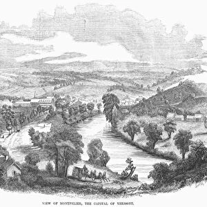 VERMONT: MONTPELIER, 1854. View of Montpelier, Vermont. Wood engraving, 1854