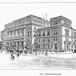 VIENNA: STOCK EXCHANGE. Stock exchange at Vienna, Austria. Line engraving, 1889