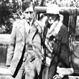 VIRGINIA WOOLF (1882-1941). English writer, with her husband Leonard Woolf in Cassis
