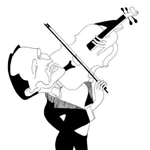 WILLIAM PRIMROSE (1903-1982). Scottish violist. Pen-and-ink caricature