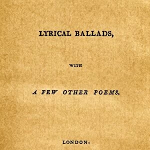 WORDSWORTH & COLERIDGE, 1798. Title-page of the first edition, London, 1798, of Lyrical