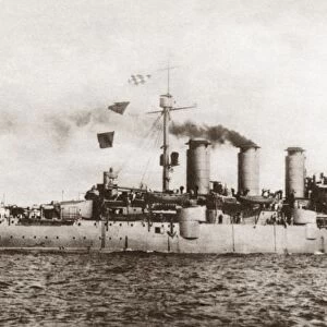 WWI: ITALIAN CRUISER. The Amalfi, a Pisa-class armored cruiser of the Italian