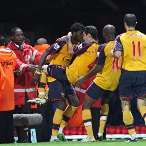 Adebayor's Brace: Arsenal's Victory Celebration vs. West Ham United (2008)