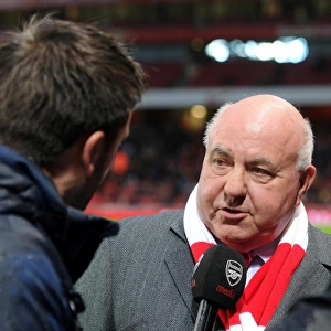 Former Arsenal player David Court is interviewed at half time. Arsenal 2: 0 Cardiff City
