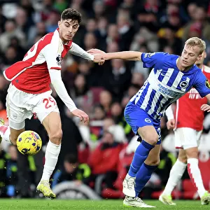 Arsenal vs Brighton: Havertz Fights for Possession in the 2023-24 Premier League Clash