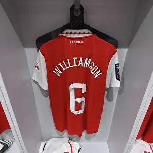 Arsenal WFC vs Brighton & Hove Albion WFC: Pre-Match Jerseys - Leah Williamson's Arsenal Shirt