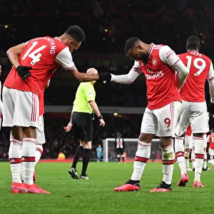 Arsenal's Lacazette and Aubameyang Celebrate Goals Against Newcastle United (2019-20)