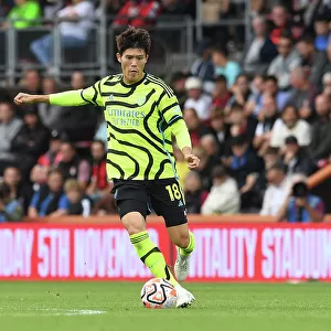 Arsenal's Tomiyasu in Action against AFC Bournemouth in 2023-24 Premier League