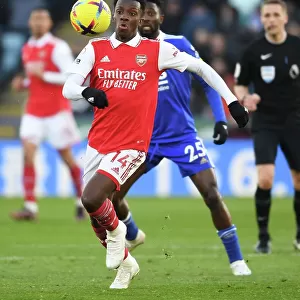 Intense Battle: Eddie Nketiah vs. Leicester City in the Premier League