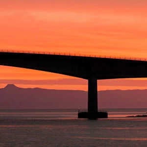 Sunset at the Skye Bridge in Scotland