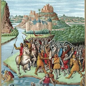 15th century French representation of battle between Bacchides, general of Demetrius I Soter