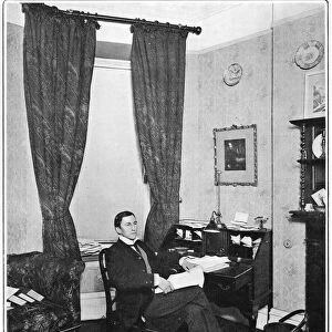 Alfred Edward Woodley Mason (1865-1948) at his desk, 1902. AEW Mason, English novelist