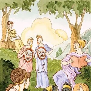 In ancient Greek and Roman mythology the Muses were nine sister goddesses who inspired people in the arts and sciences