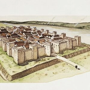 Ancient Rome, fortified military citadel castrum (AD 3rd century)