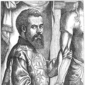 Andreas Vesalius (1514-1564) Flemish anatomist. Engraving after Jan Stephanus van Calcker