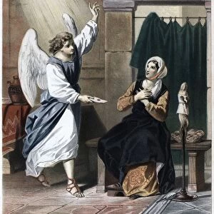 Angel named Secret bringing a letter from the Merciful One to Christiana, inviting her