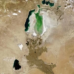 The Aral Sea, October 2008. Once fourth largest inland sea, in southern Kazakhstan