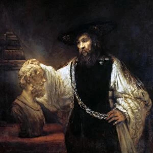 Aristotle Contemplating the Bust of Homer. Oil on canvas. Rembrandt Harmenszoon van Rijn