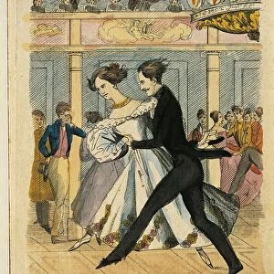 Austria, Vienna, couple dancing a modern gallop by H. Jorgi, engraving