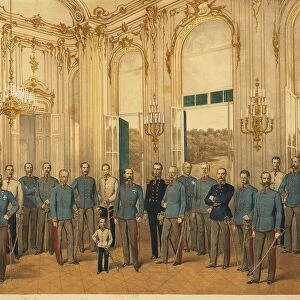 Austria, Vienna, Emperor Franz Joseph I of Austria with staff at Schonbrunn Palace
