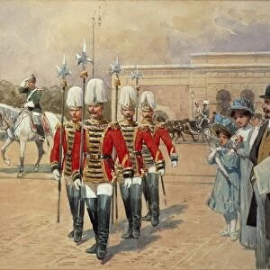 Austria, Vienna, Imperial Guard, watercolor, 19th century