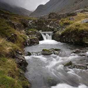 autumn, countryside, cumbria, district, england, english, fell, flood, flow, flowing