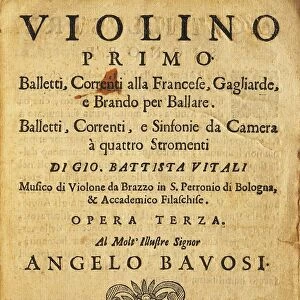 Ballets by Giovanni Battista Vitali (1632-92), Op, 3, frontispiece, 1667
