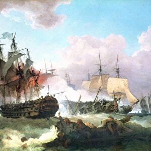 The Battle of Camperdown, 11 October 1797 (1799). The British fleet under Admiral Adam Duncan