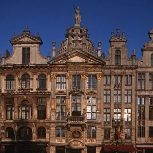 Belgium, Brussels, Grand Place, Guild Houses, architectural detail