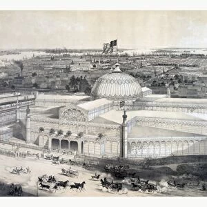 Birds Eye View Of The New York Crystal Palace And Environ By John Bachmann