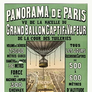 Birds Eye View Of Paris To Advertise Balloon Ascensions At The 1878 Worlds Fair