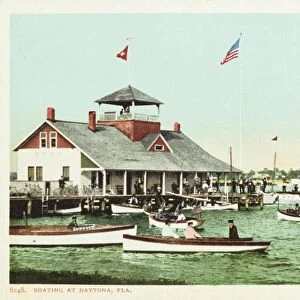 Boating at Daytona, Fla. Postcard. ca. 1888-1905, Boating at Daytona, Fla. Postcard