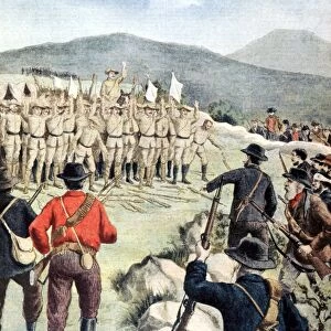 Boer War: 180 English soldiers surrendering to Boer forces at Doornbosch, Transvaal