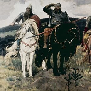Bogatyri (the heroes) by viktor mikhailovich vasnetsov, 1898