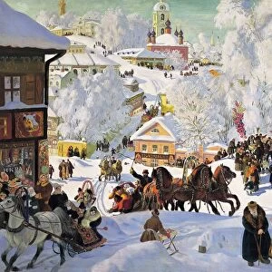 Boris Kustodiev (1878-1927) Russian painter. Maslenitsa, 1919. Oil on canvas