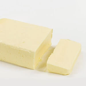 Butter block against white background