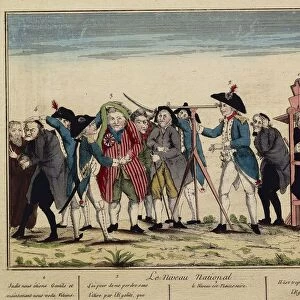 Caricature of the national leveling, equality, 18th century, print