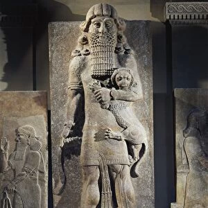 Chalky alabaster statue of Gilgamesh, king of Uruk, from Khorsabad, Iraq