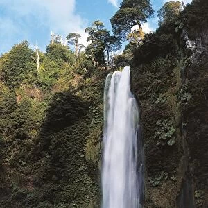 Chile, Curarrehue, Salto del Laja Waterfall