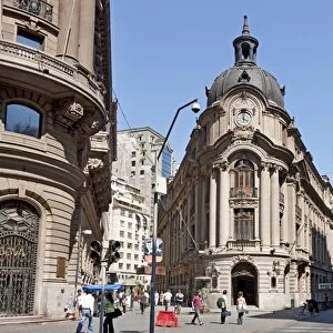 Chile, Santiago, Casa de Bolsa (Stock Exchange) located in Calle Nueva York street