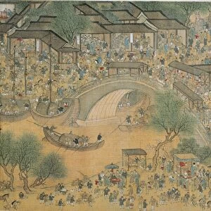 China, Chinese city during Spring Festival, by unknown artist of Ming Dynasty