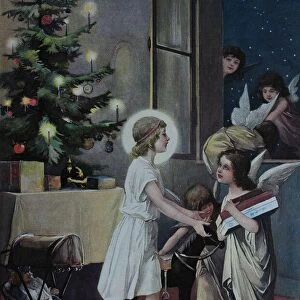 Christ child bringing gifts