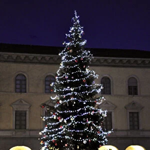 Christmas time in Collegiata square, Bellinzona, Switzerland